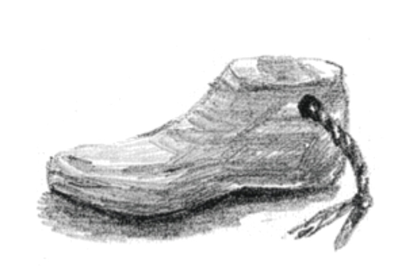 フルオーダーで仕立てる靴の完成イメージを描いたラフスケッチ